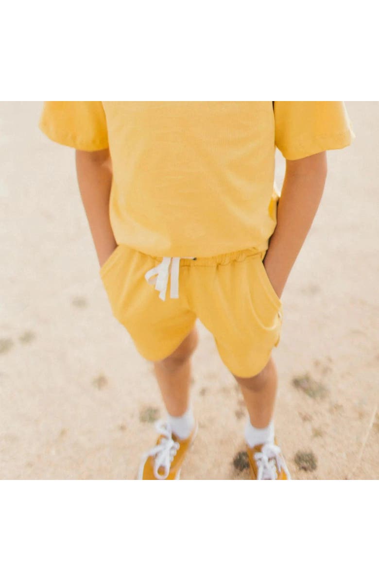 Jackalo Kids' Ollie Organic Cotton Jersey Shorts, Alternate, color, Ochre