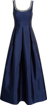 Eliza J Embellished Scoop Neck Ballgown