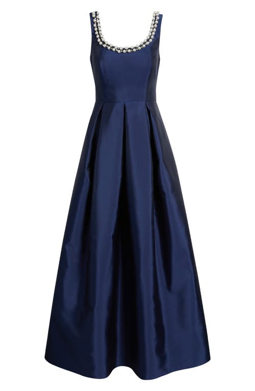 Eliza J Embellished Scoop Neck Ballgown In Blue