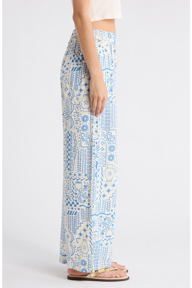 Follow Me Print Wide Leg Pants, Alternate, color, WHITE CAP