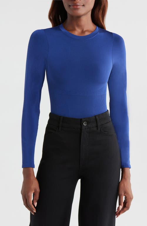 Pinsy Butter Sculpt Long Sleeve Bodysuit In Midnight Navy