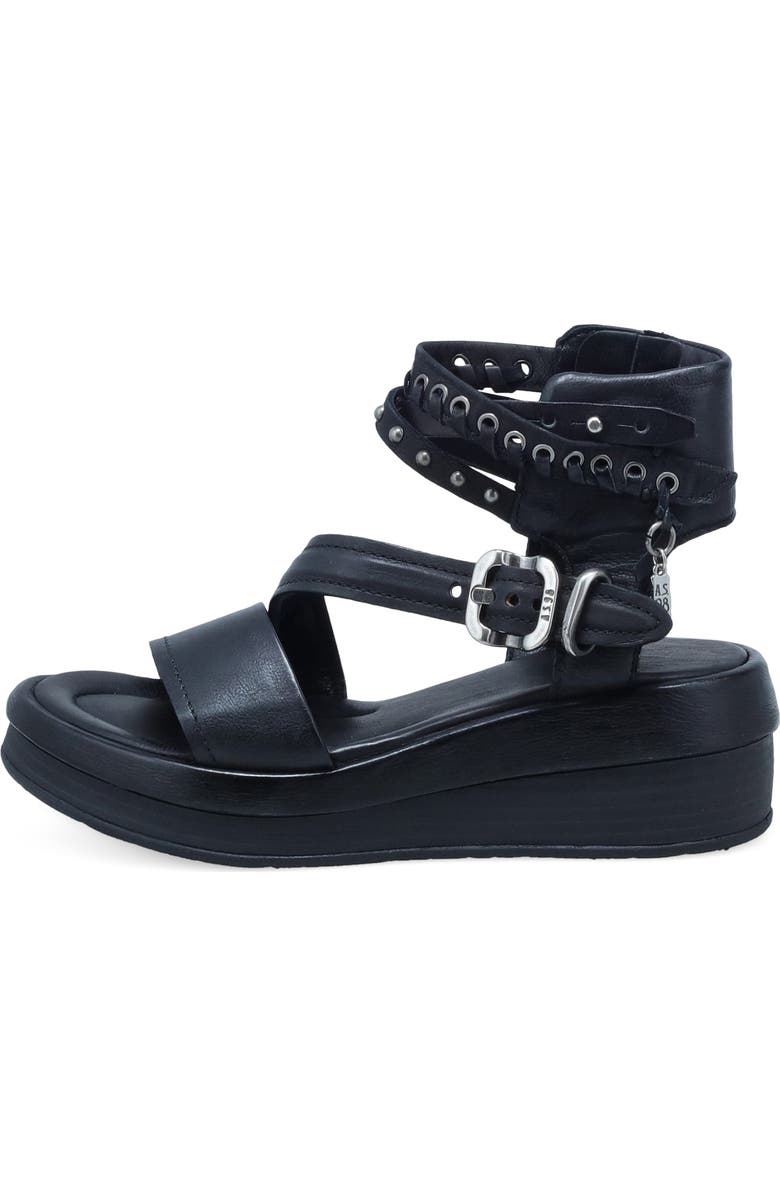 A.S.98 Spaulding Ankle Strap Sandal, Alternate, color, Black