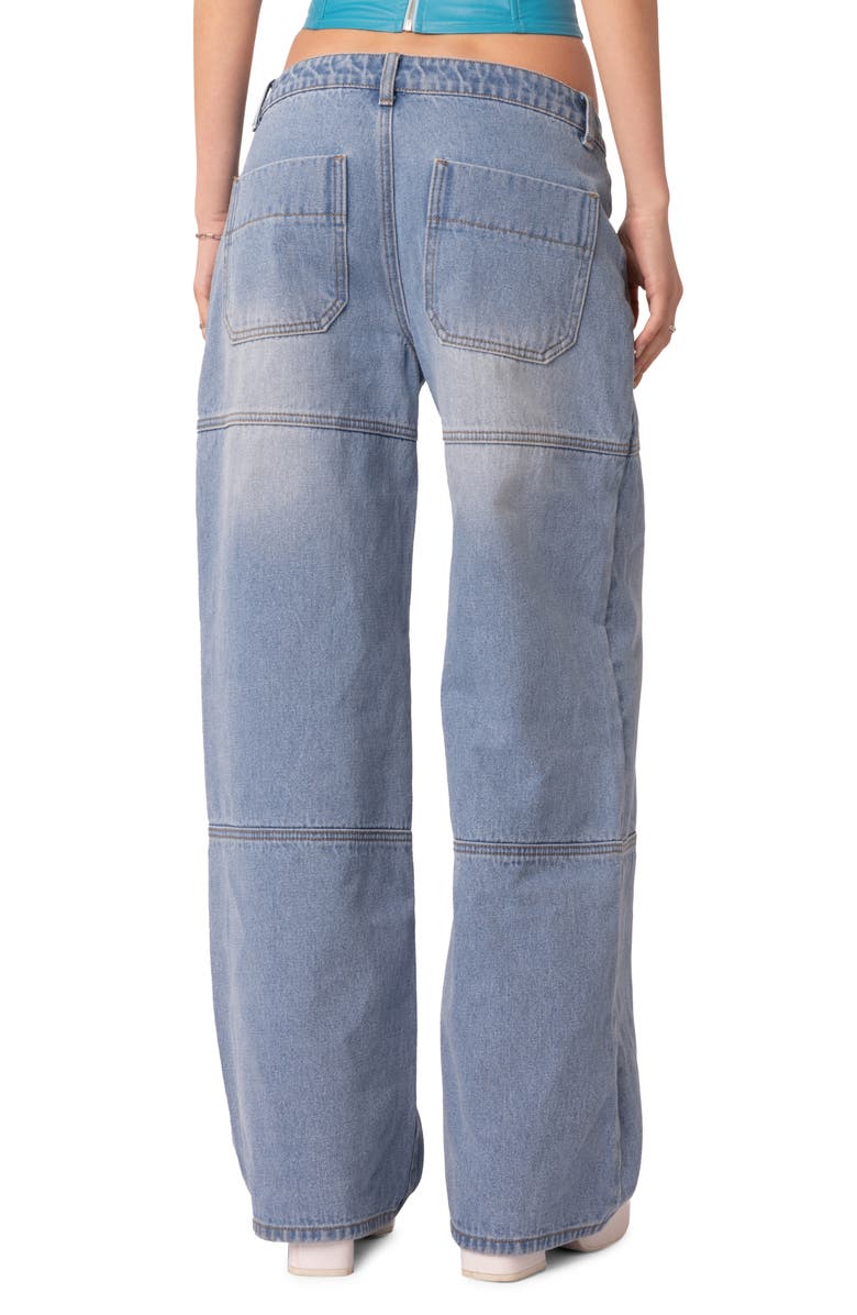 EDIKTED Seams to B Low Rise Wide Leg Jeans, Alternate, color, 