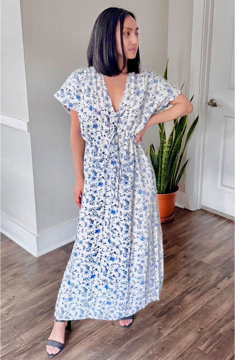 Reistor Gathered Maxi Dress, Alternate, color, Wisteria Whimsy