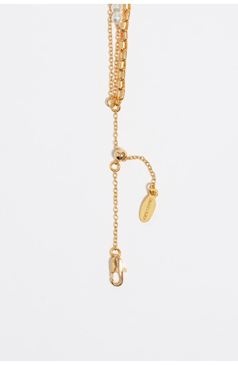 Bimba y Lola Triple-Layer Chain Heart Crystals Necklace, Alternate, color, Gold