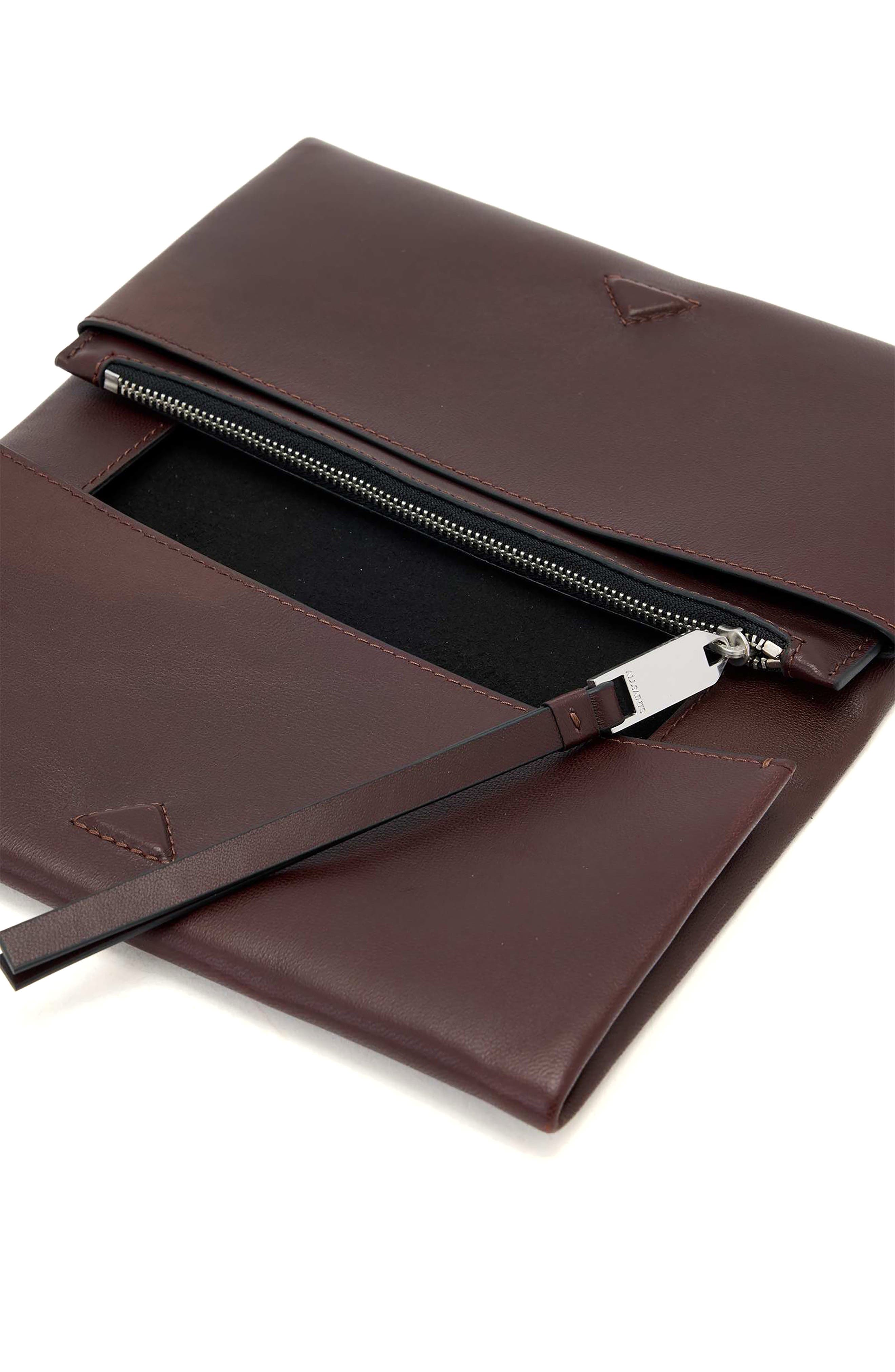 Harluna Leather Clutch, Alternate, color, BURGUNDY RED