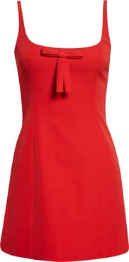 Sandy Liang Naomi Bow Detail Sponge Suiting Sheath Dress