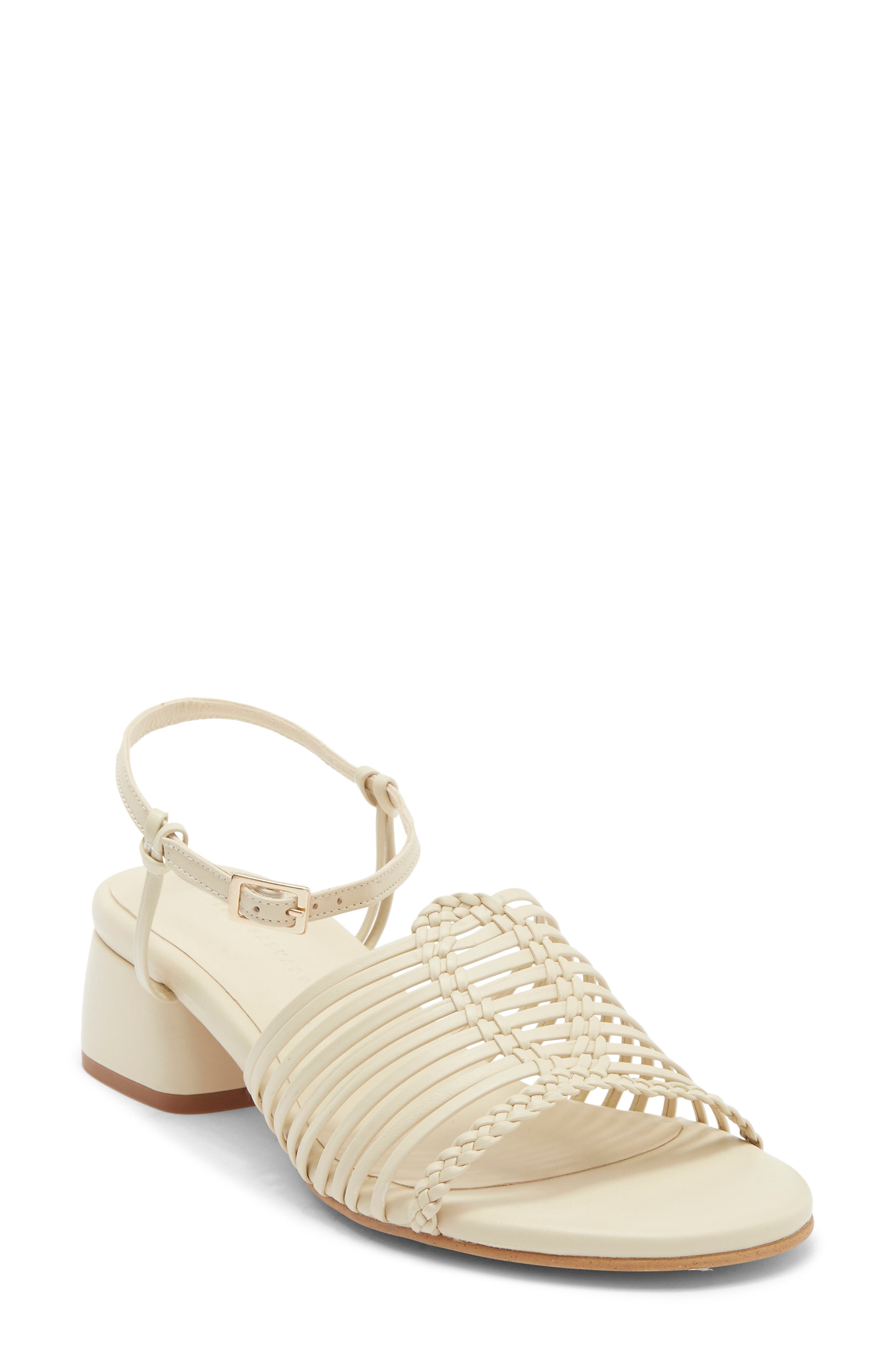 Freda Salvador Judy Woven Block Heel Sandal, Main, color, Vanilla Calf