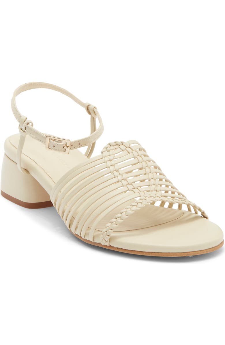 Freda Salvador Judy Woven Block Heel Sandal, Main, color, Vanilla Calf