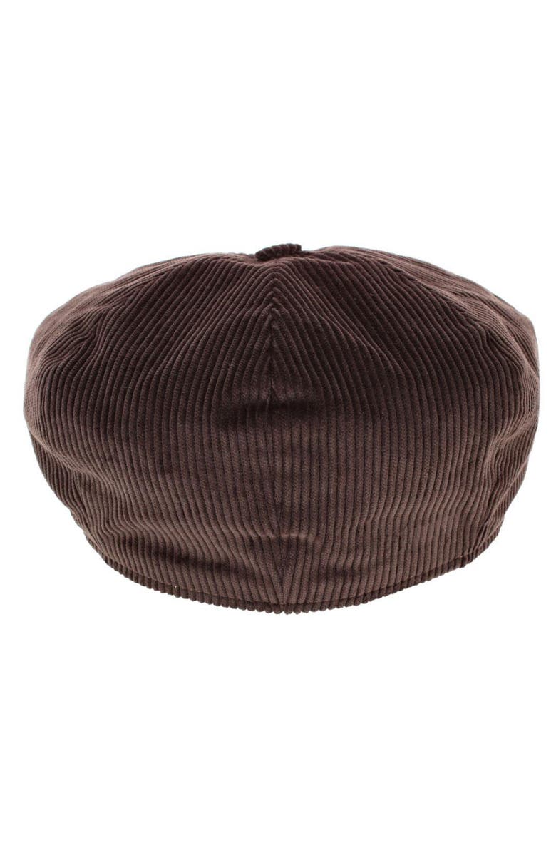 Wigens Men's Brisbane Moss Corduroy Retro Newsboy Cap, Alternate, color, Dark Brown