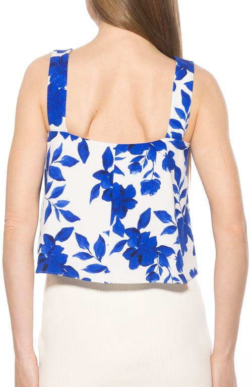 Alexia Admor Elena Trapeze Tank In Blue Floral