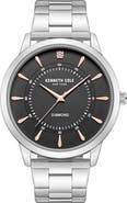 Kenneth Cole Genuine Diamond Bracelet Watch, 44mm - 0.005ct.