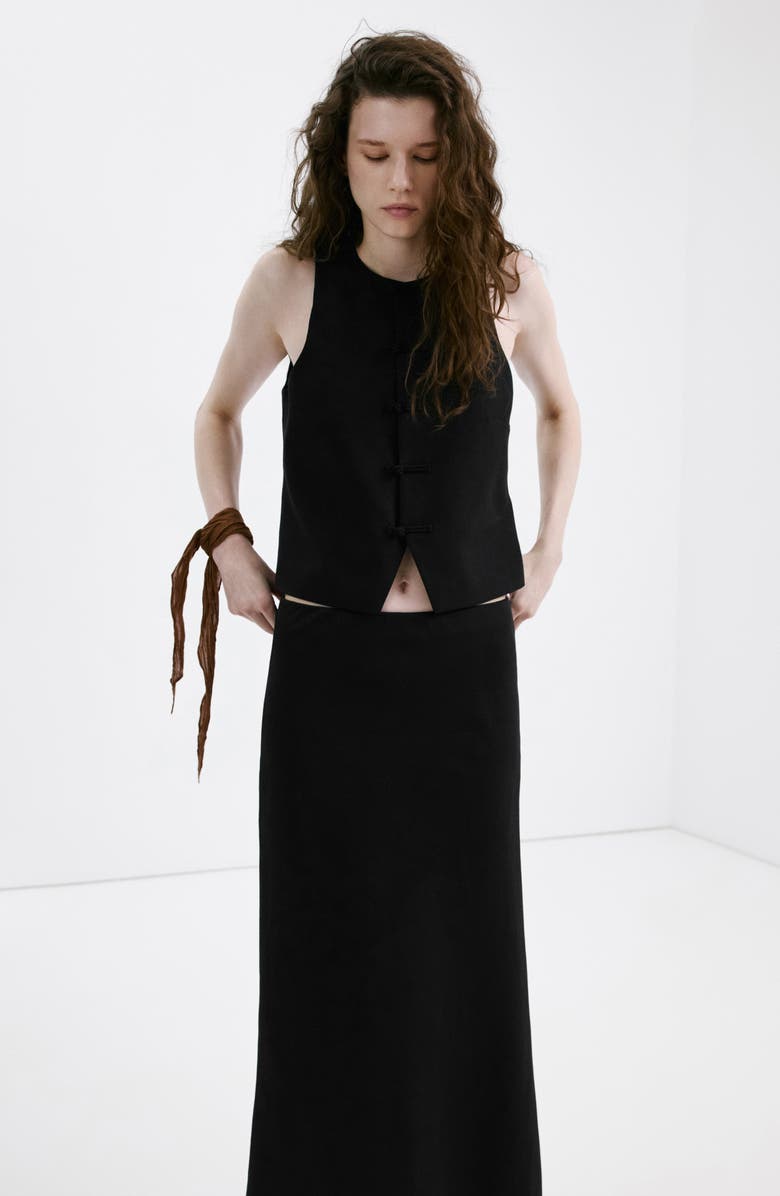 MANGO Straight Midi Skirt, Alternate, color, Black