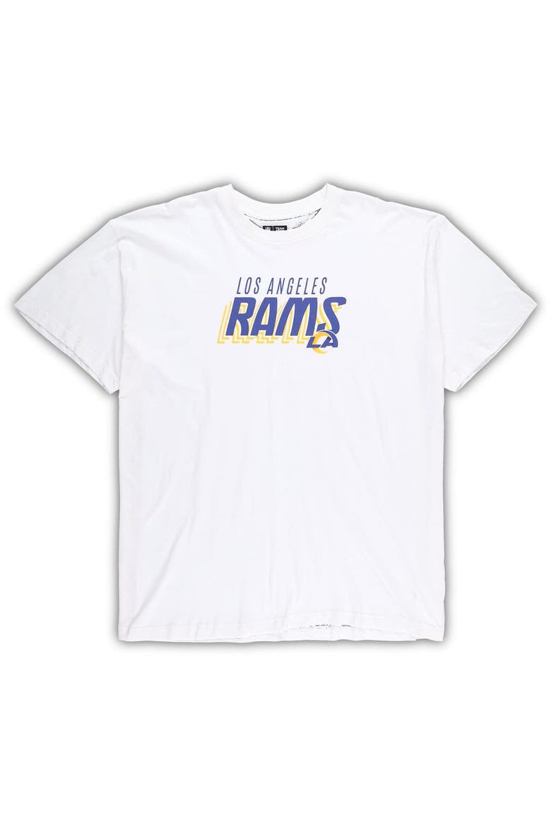 Men's Concepts Sport White/Charcoal Los Angeles Rams Big & Tall T-Shirt and Shorts Set, Alternate, color, White