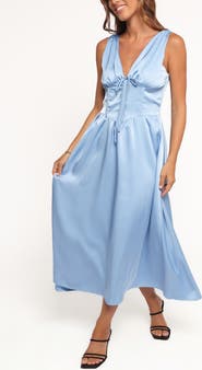 Petal & Pup Verena Plunge Neck Satin Dress
