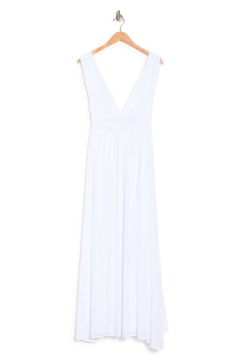Athen Plunging V-Neck Maxi Dress, Alternate, color, IVORY