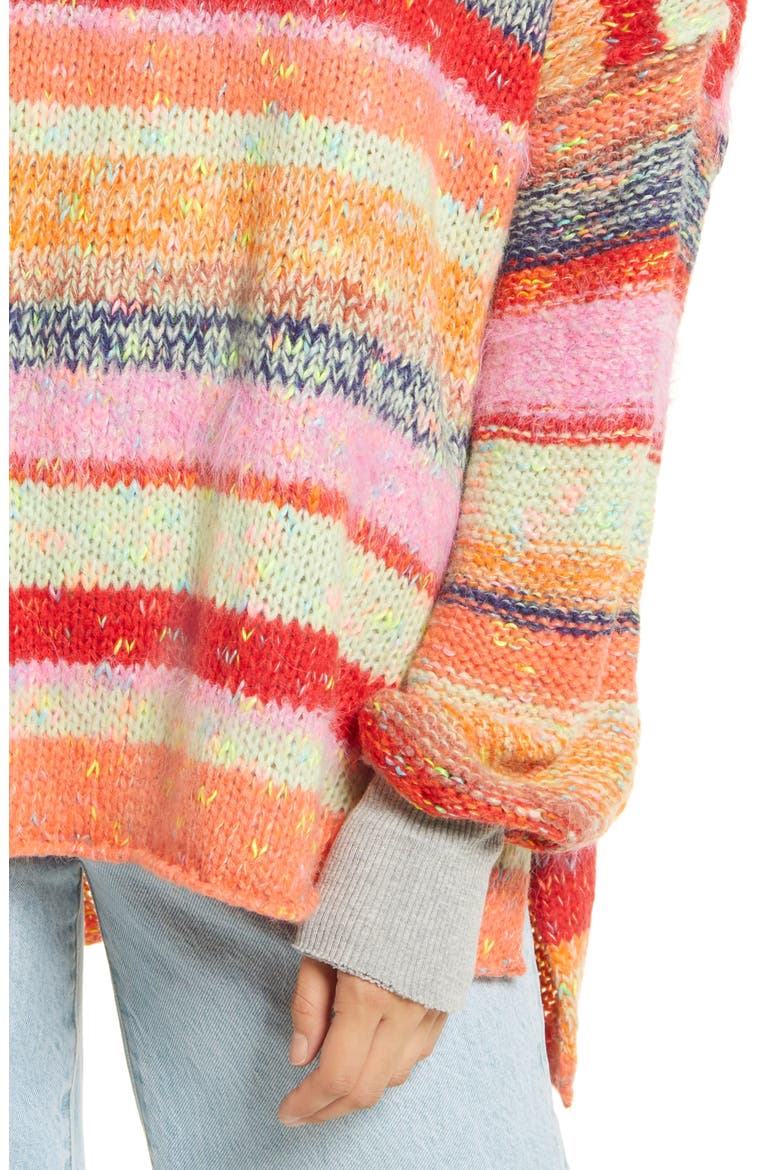 String Lights Oversize Sweater, Alternate, color, BE YOUR OWN RAINBOW