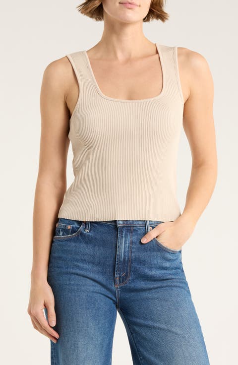 Sweetheart Neck Ribbed Crop Tank