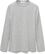 MANGO Long Sleeve Lyocell & Cotton Pajama T-Shirt