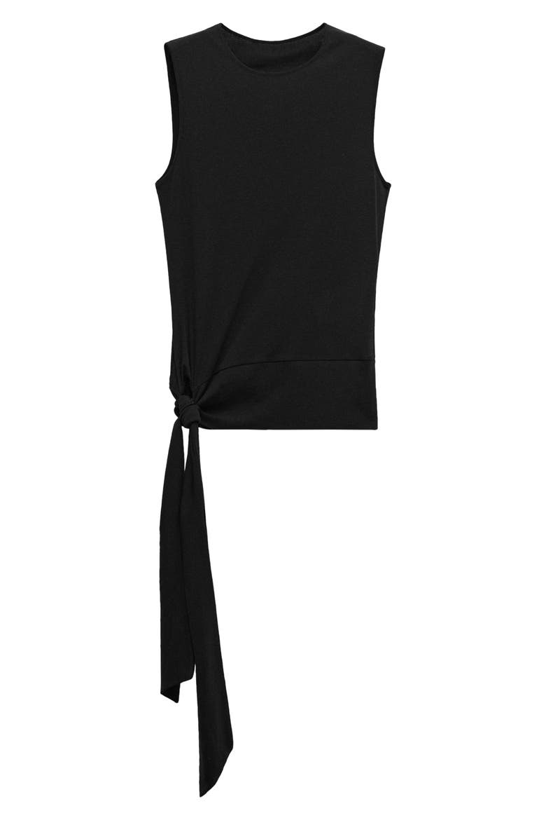 Knot Detail Sleeveless Top, Main, color, BLACK
