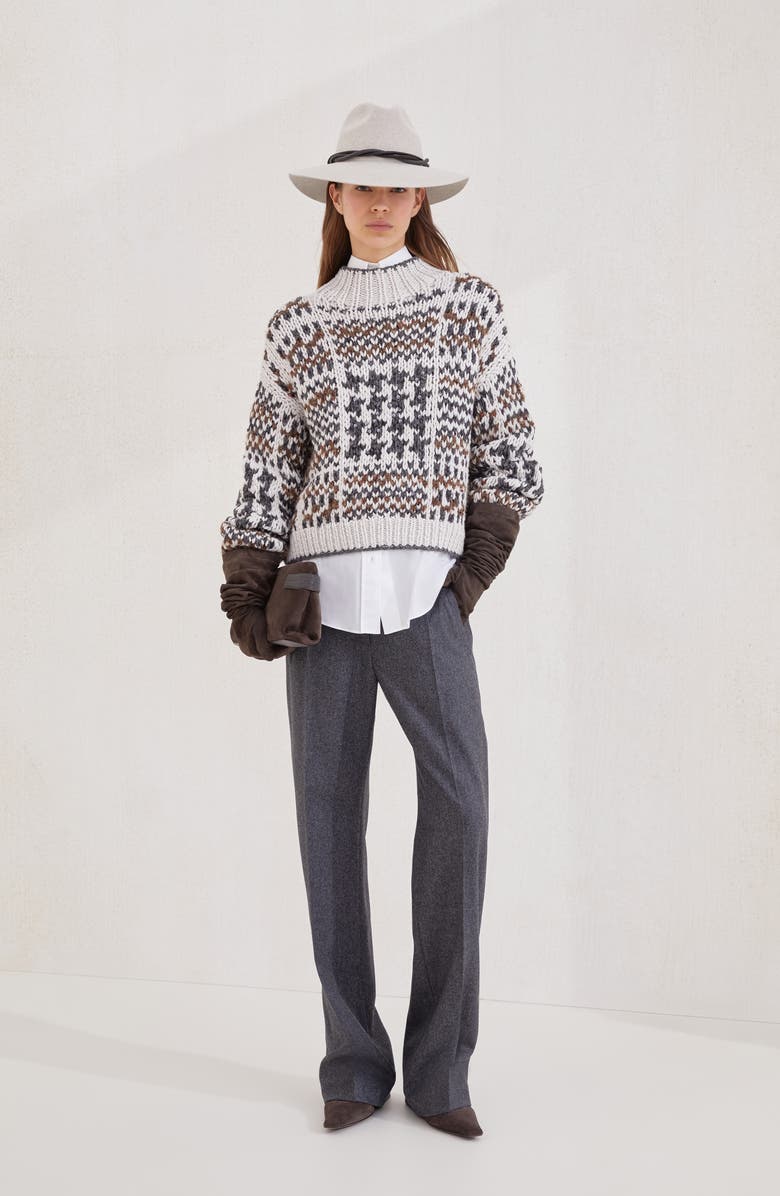 Brunello Cucinelli Straight Loose trousers, Alternate, color, Lead