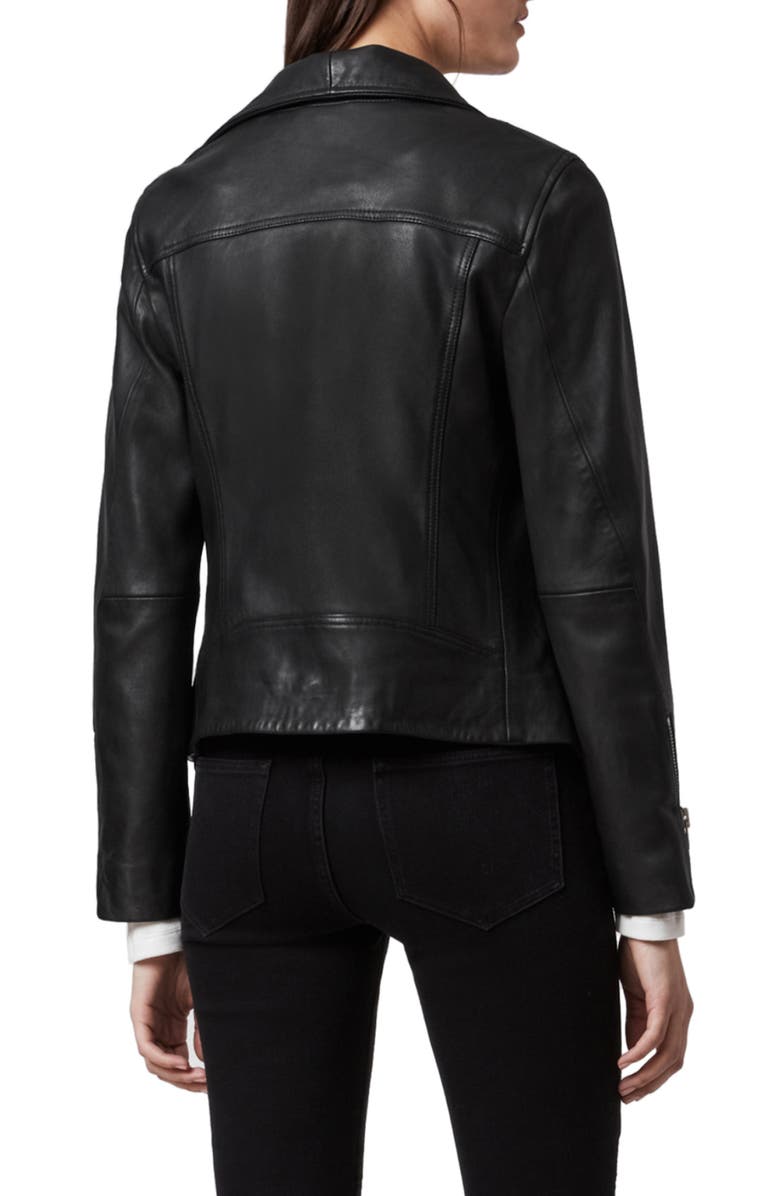 AllSaints Ellis Leather Biker Jacket, Alternate, color,
