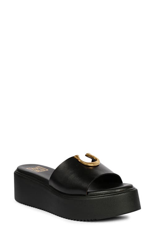 Saint G Senna Platform Wedge Slide Sandal In Black