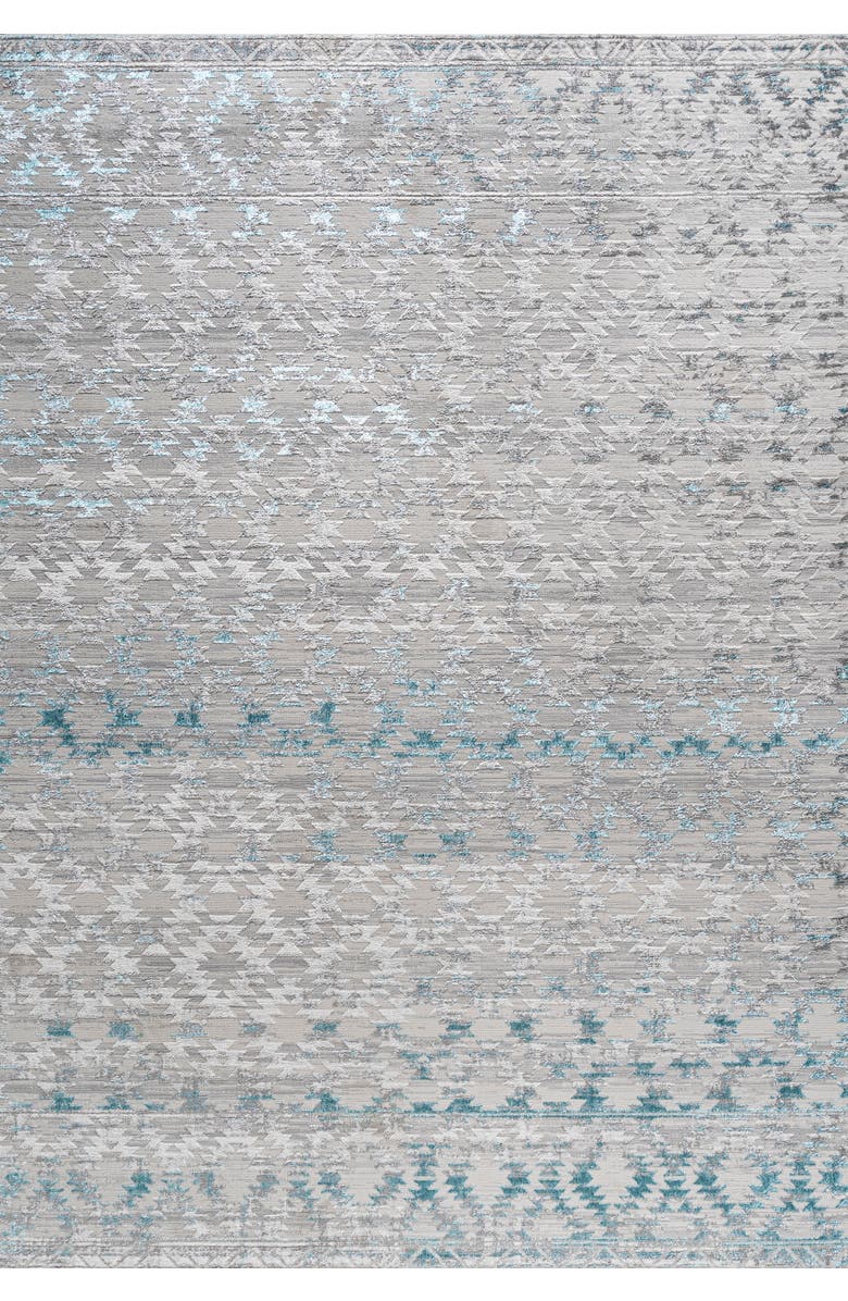 JONATHAN Y Ancient Faded Trellis Area Rug, Main, color, Gray/Turquoise
