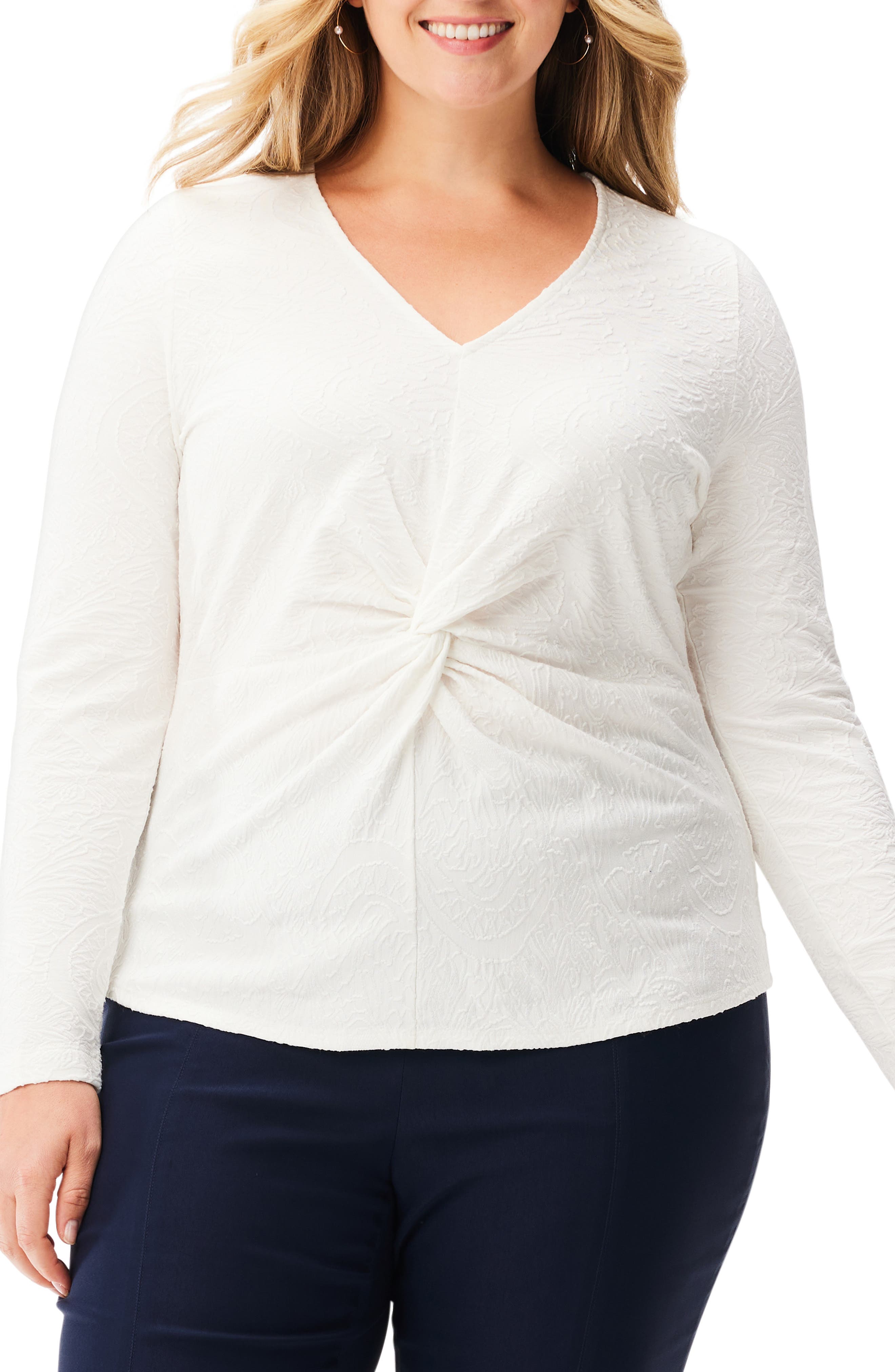 NIC+ZOE Textured Twist Front Knit Top