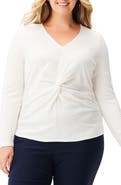 NIC+ZOE Textured Twist Front Knit Top