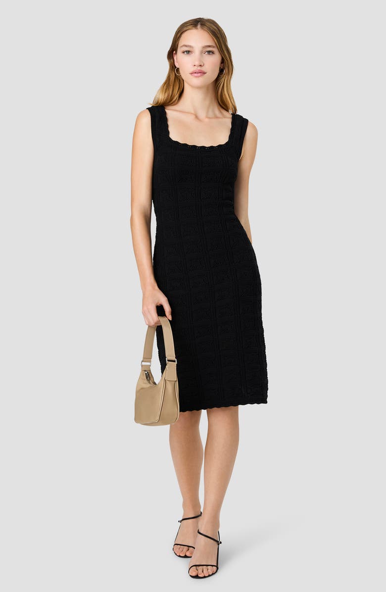 French Connection Nellis Stitch Sleeveless Body-Con Dress, Alternate, color, Black