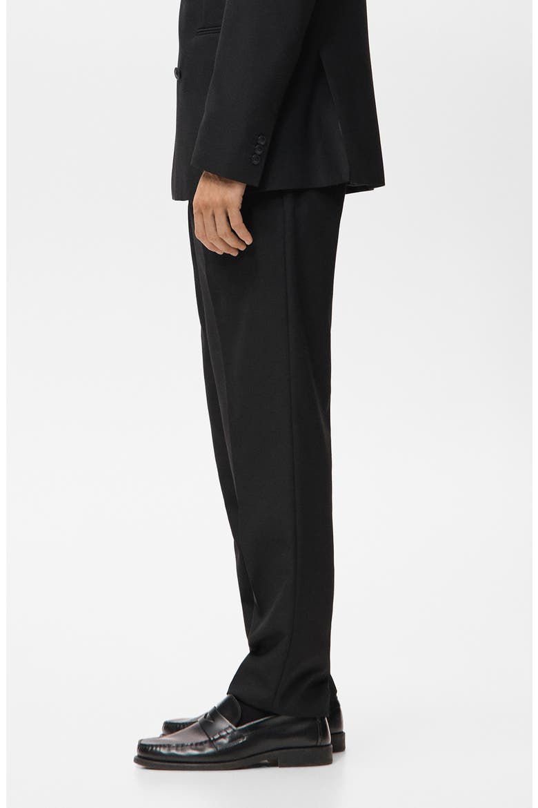Regular Fit Pleated Pants, Alternate, color, BLACK