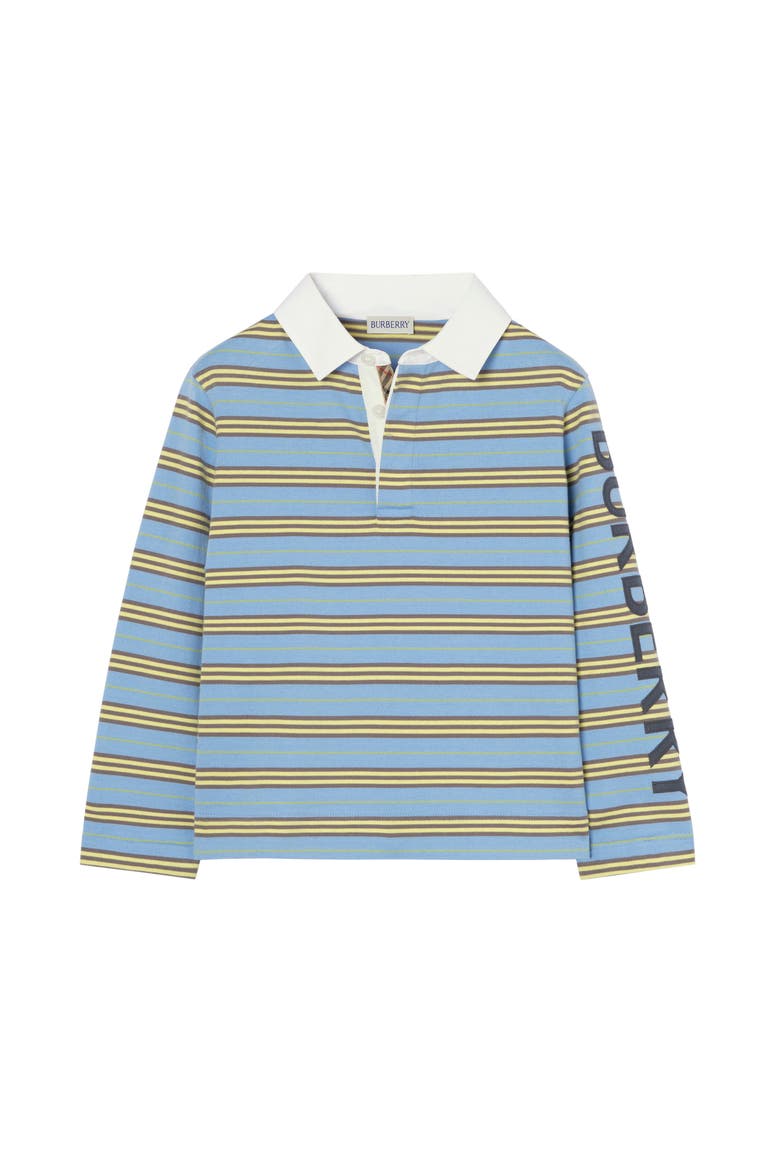 Striped Cotton Rugby Shirt, Main, color, Blue