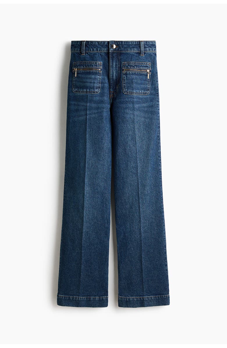 H&M Straight high jeans, Alternate, color, Denim Blue