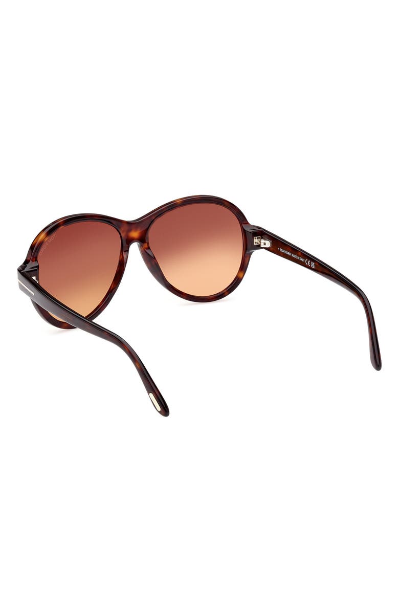 TOM FORD 59mm Round Sunglasses, Alternate, color, Dark Havana / Gradient Brown