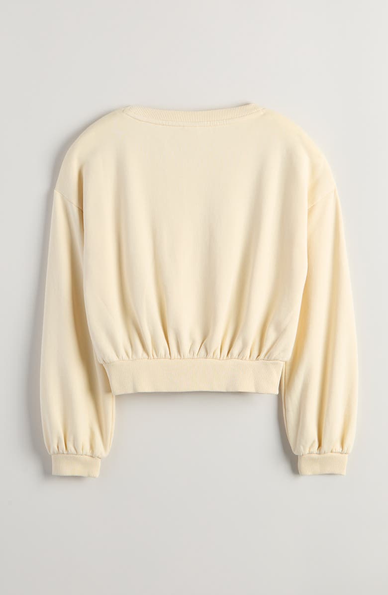 Treasure & Bond Kids' Appliqué Bow Sweatshirt, Alternate, color, Beige Angora Heart Swirl