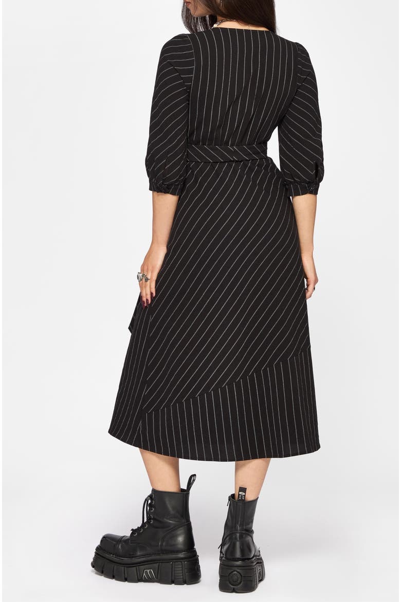 Kallista Midi Wrap Dress, Alternate, color, Black
