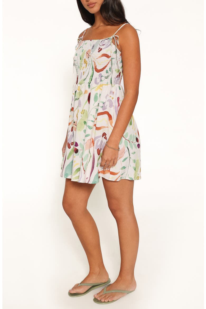 Gresha Smocked Tie Strap Minidress, Alternate, color, WATERCOLOR
