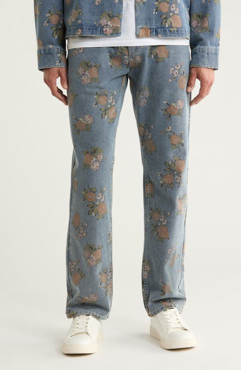 Bouquet Floral Print Jeans