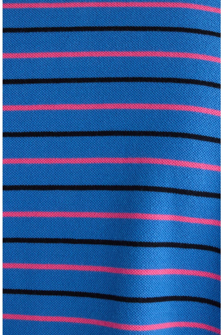 Laurel Embroidered Oversize Cotton Piqué Polo, Alternate, color, 4326 BLUE/ PINK