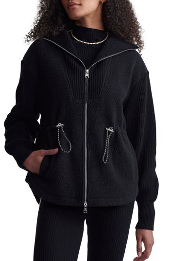 Varley Renea High Pile Fleece Jacket In Black