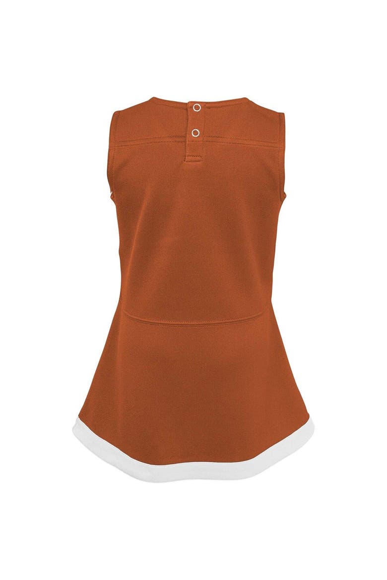 Girls Youth Burnt Orange/White Texas Longhorns Cheer Captain Jumper Dress, Alternate, color, Burnt Orange