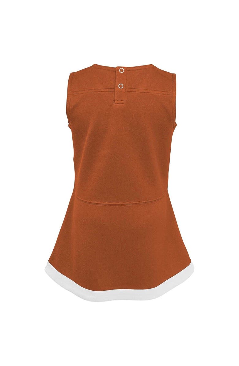 Outerstuff Girls Youth Burnt Orange/White Texas Longhorns Cheer Captain Jumper Dress, Alternate, color, Burnt Orange