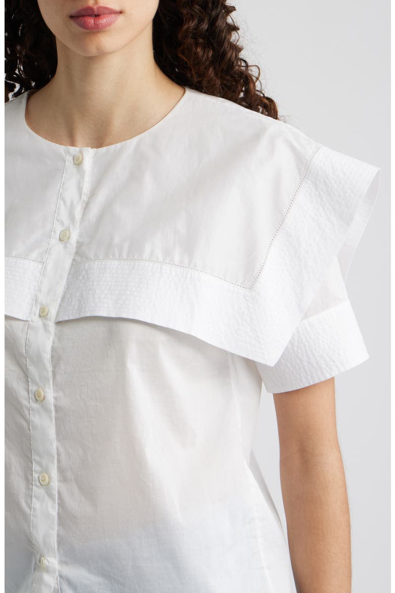 The Sleek Cape Button-Up Shirt, Alternate, color, WHITE