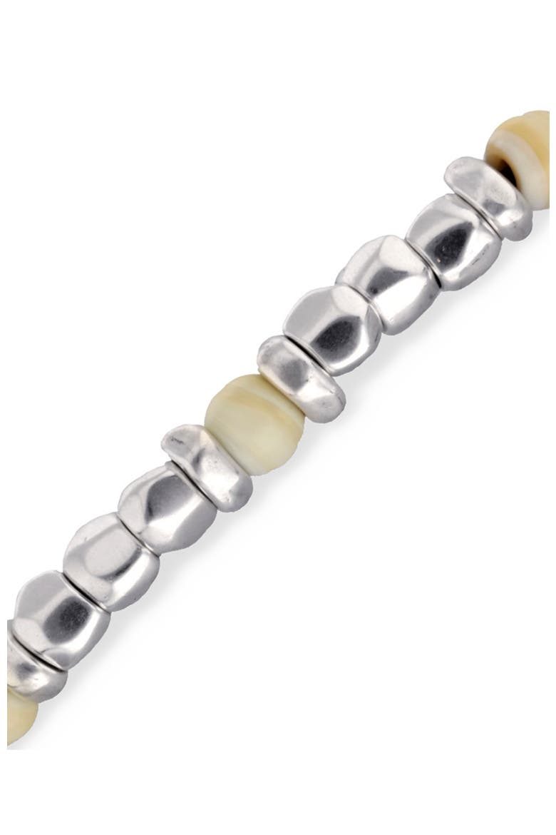 Bracelet with Murano Glass Marfil Beads, Alternate, color, Silver
