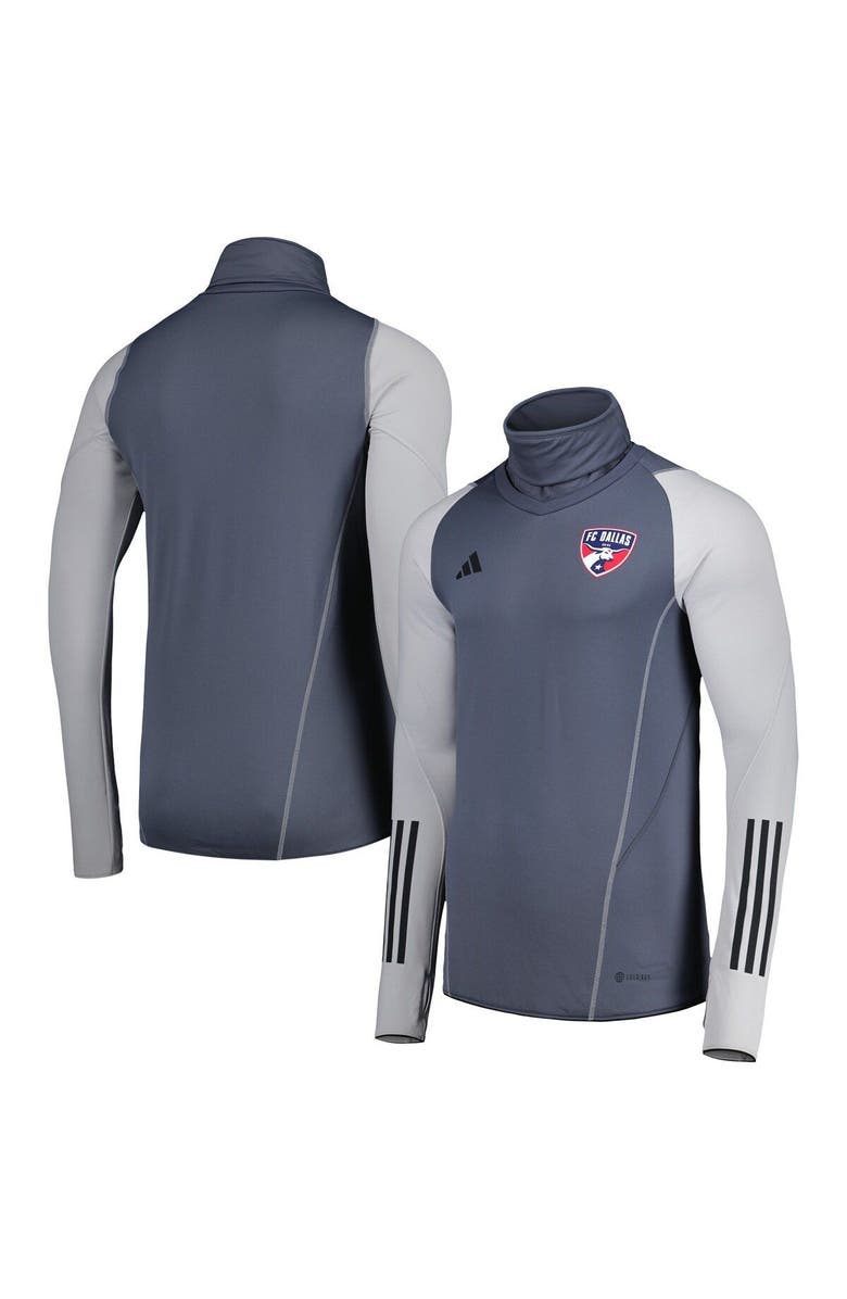 adidas Men's adidas Gray FC Dallas Warm Raglan COLD.RDY Top, Main, color, Gray