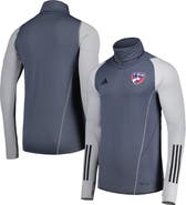 adidas Men's adidas Gray FC Dallas Warm Raglan COLD.RDY Top