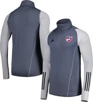 adidas Men's adidas Gray FC Dallas Warm Raglan COLD.RDY Top