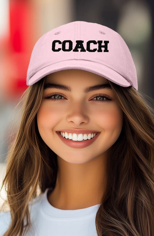 Dalix Coach Embroidered Sports Dad Cap In Washed Pink