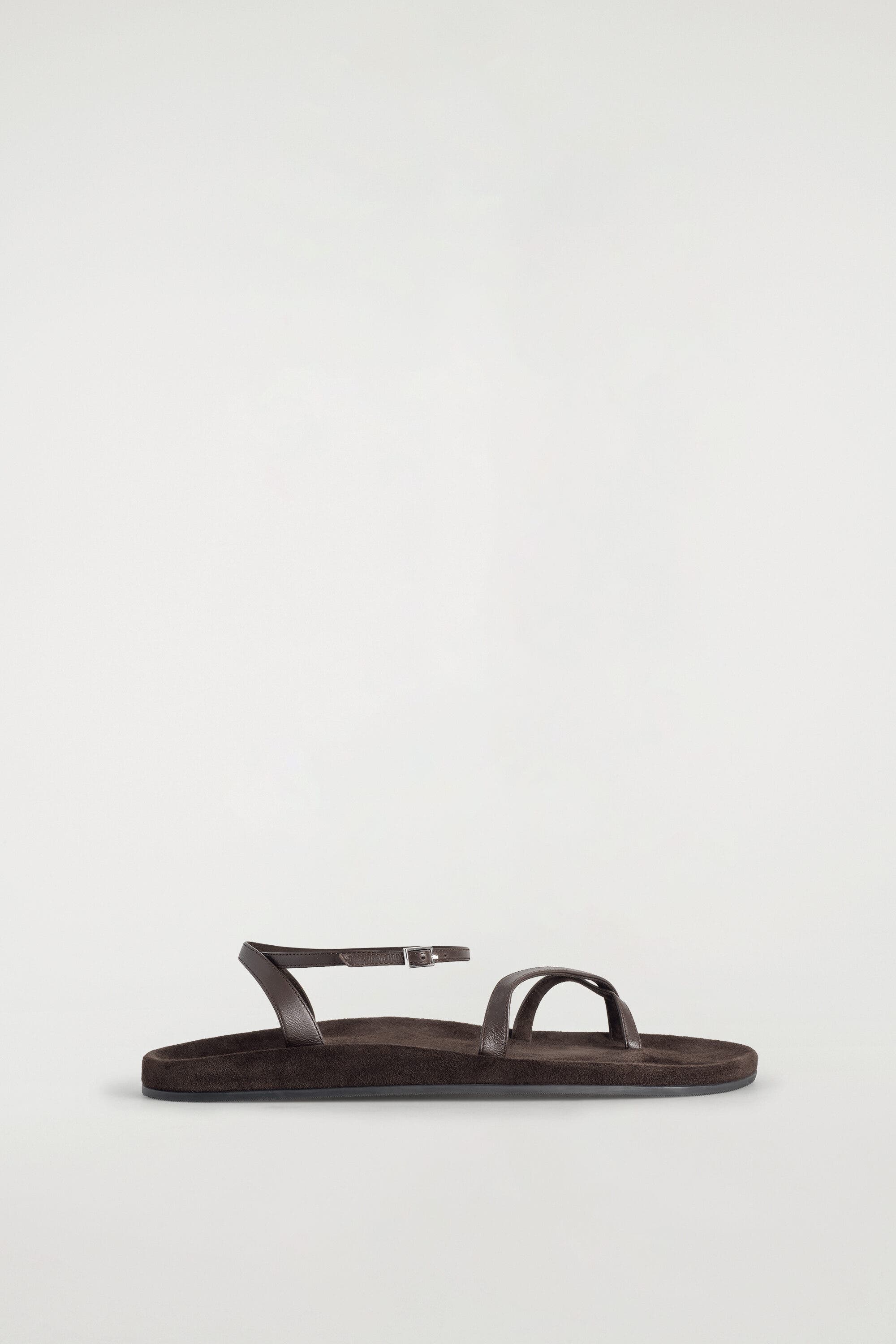 Minimal Leather Sandals, Main, color, BROWN